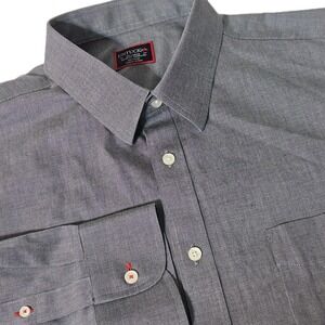 UNTUCKit Shirt 2XL Gray Oxford Dress Button Shirt Long Sleeve EUC